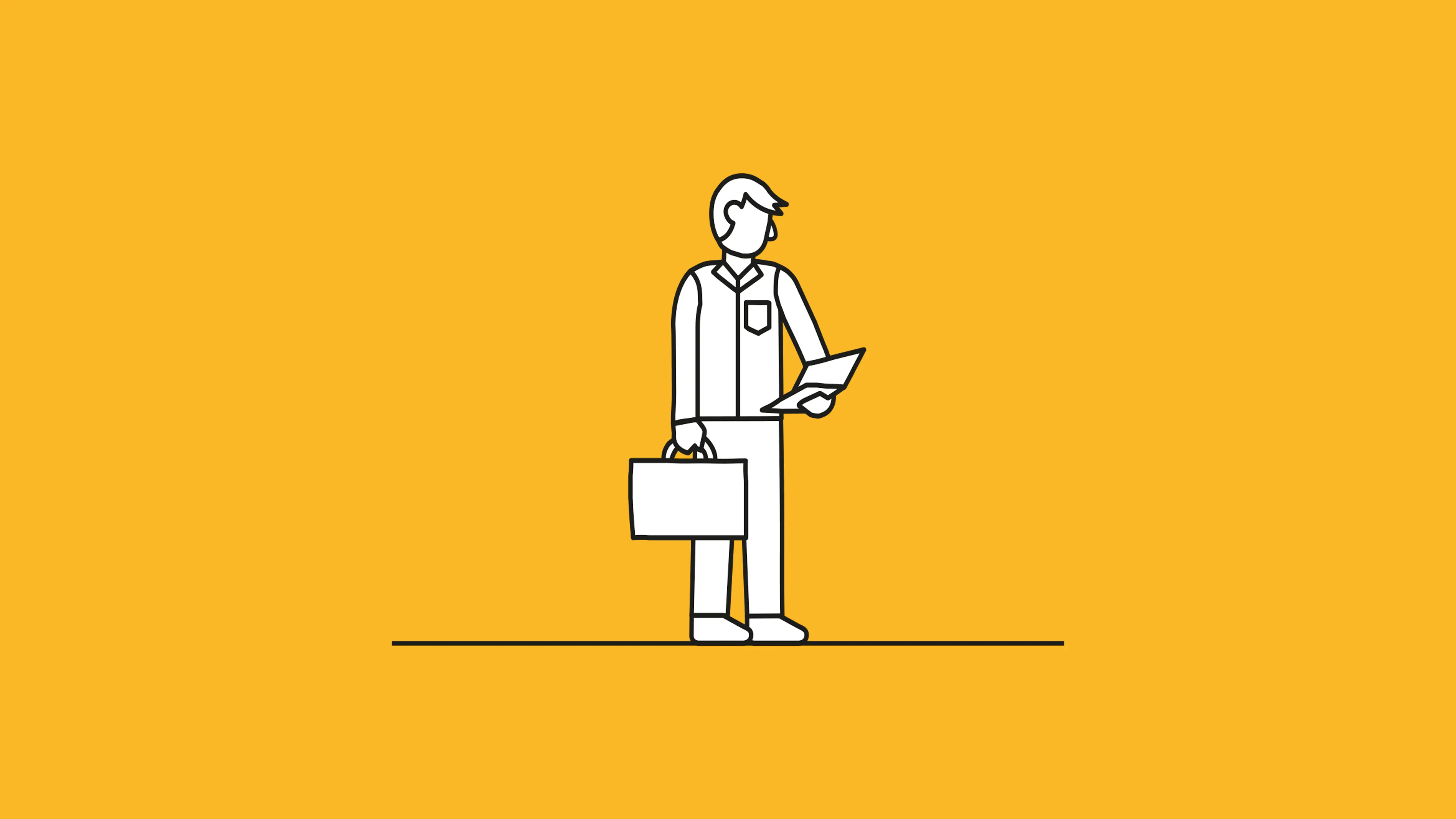 Illustration of a man reading a map