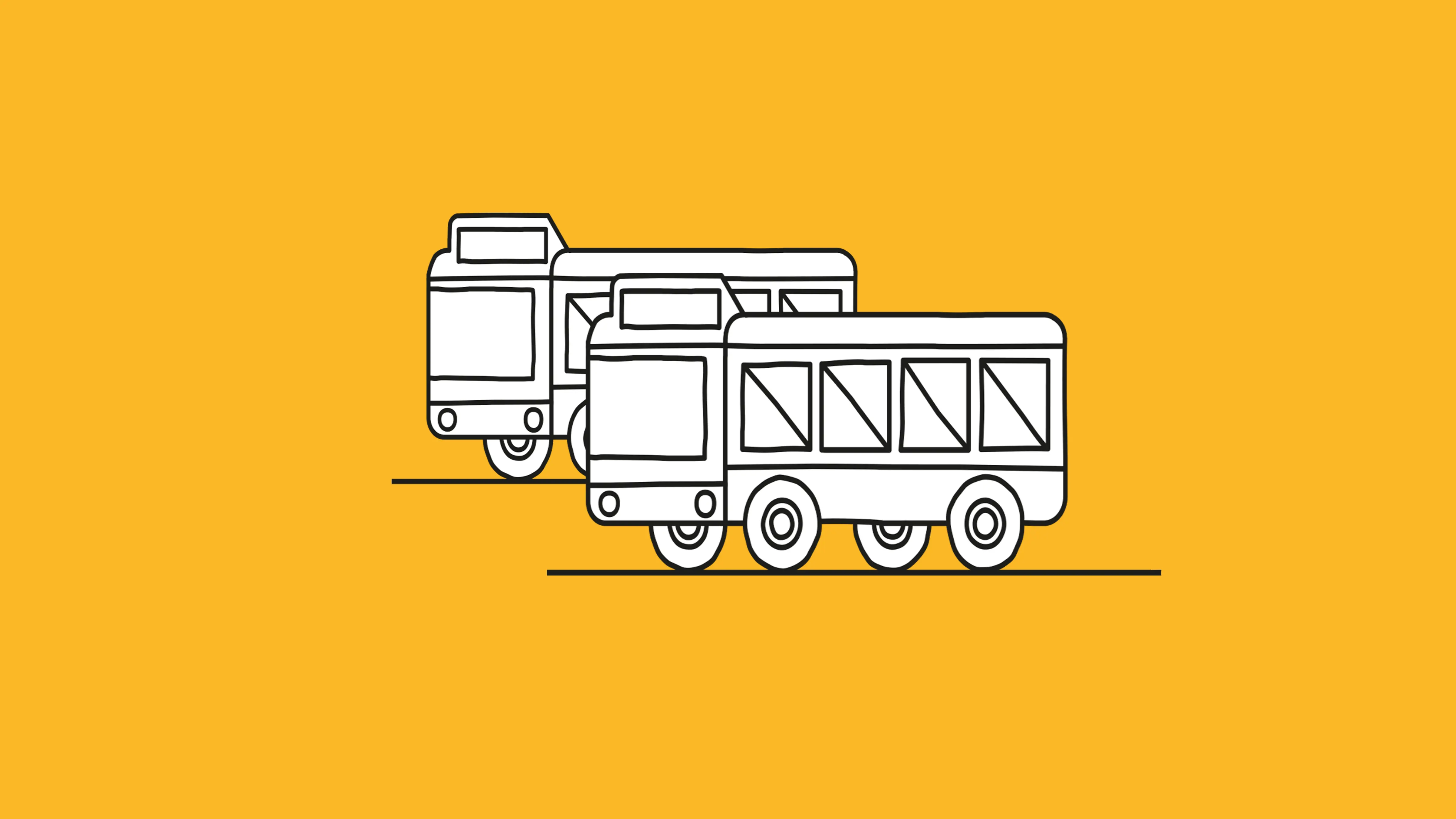 Illustration of two buses