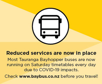 Tauranga bus timetables changed on 21 February following COVID-19 concerns